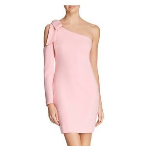 Light pink one shoulder cocktail dress